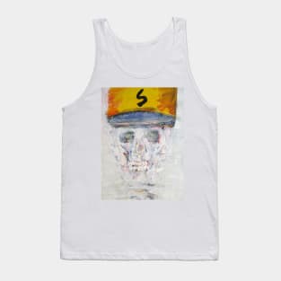 SKULL with  BASEBALL HAT Tank Top